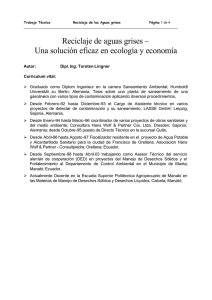 Reciclaje de aguas grises – Una solución eficaz en ecología y
