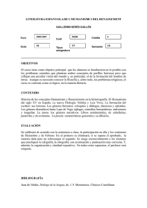 LITERATURA ESPANYOLA DE L`HUMANISME I DEL