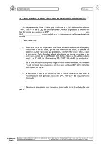 ACTA DE INSTRUCCIÓN DE DERECHOS AL PERJUDICADO U