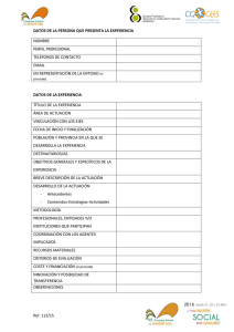 Ref. 112/15 DATOS DE LA PERSONA QUE PRESENTA LA