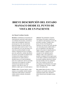 Breve descripción del estado maníaco desde el
