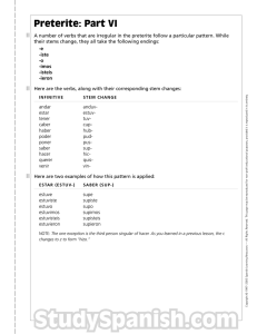 Preterite: Part VI