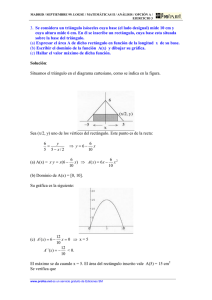 Optimización: Rectángulo en Triángulo Isósceles - Matemáticas II