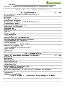 CENTRO Documento de detección de actividades llevadas a cabo