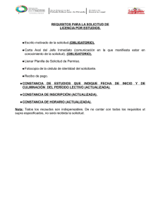REQUISITOS PARA LA SOLICITUD DE LICENCIA POR ESTUDIOS
