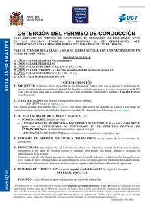 OBTENCIÓN DEL PERMISO DE CONDUCCIÓN