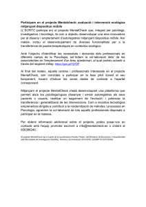 Participam en el projecte Mentalcheck: avaluació i intervenció