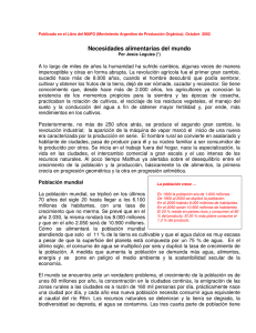 Necesidades alimentarias del mundo