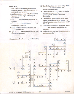 Crucigrama: Los Hechos Pasados - Ejercicio de Gramática Española
