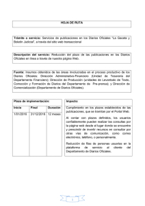 HOJA DE RUTA Trámite o servicio: Servicios de publicaciones en