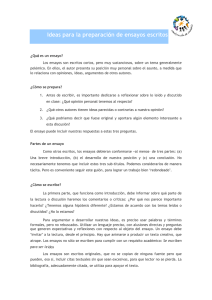 Ideas para la preparación de ensayos escritos