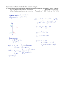 Problema Resuelto: Movimiento Vertical de Dos Objetos
