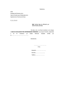 Ref: Solicita Baja de Afiliación por determinados periodos
