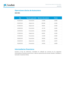 Operaciones diarias de Autocartera Intermediarios