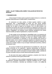Formulación, Diseño y Evaluación de Proyectos Sociales