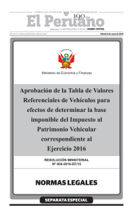 Aprobación de la Tabla de Valores Referenciales de