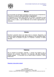 Misión: Visión: Valores