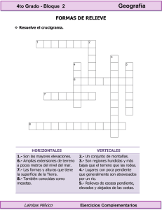 Crucigrama de Formas de Relieve - Geografía 4to Grado
