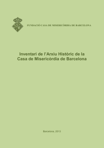 Inventario Archivo Histórico Casa Misericordia Barcelona