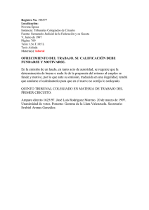 OFRECIMIENTO DEL TRABAJO. SU CALIFICACIÓN DEBE
