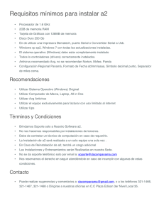 Requisitos mínimos para instalar a2