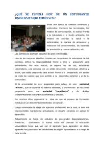 ¿qué se espera hoy de un estudiante universitario como vos