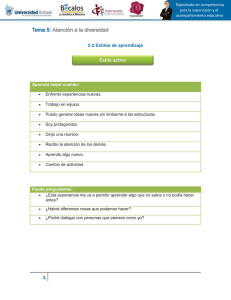 5.2 Estilos de aprendizaje Estilo activo