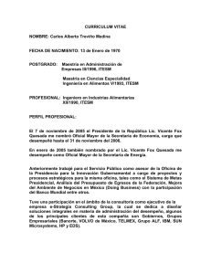 CURRICULUM VITAE NOMBRE: Carlos Alberto Treviño Medina