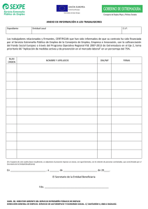 ANEXO DE INFORMACIÓN A LOS TRABAJADORES Los