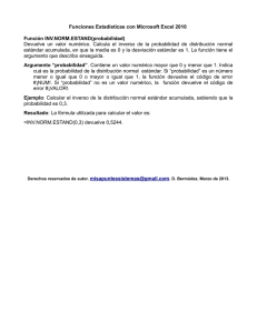 Función INV.NORM.ESTAND(probabilidad)