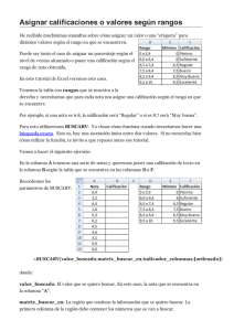 Asignar calificaciones o valores según rangos