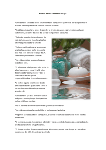 Normas de Uso Generales del Spa *En la zona de Spa debe reinar