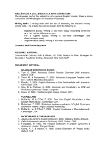 ANGLÈS COM A 2A LLENGUA I LA SEVA LITERATURA The