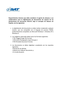 Requerimientos técnicos para digitalización de documentos