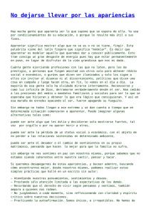 No dejarse llevar por las apariencias