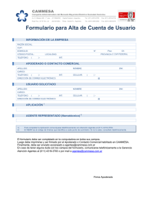Formulario para Alta de Cuenta de Usuario