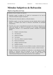 Métodos Subjetivos de Refracción: Guía de Optometría