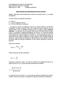 Determinación de tiempo de residencia en columna