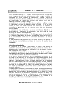 Capítulo I HISTORIA DE LA ESTADISTICA
