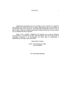 Error material en la redacción del contenido del Orden del Día de la