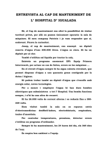 ENTREVISTA AL CAP DE MANTENIMENT