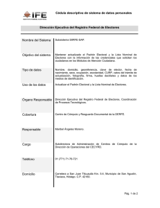 Cédula descriptiva de sistema de datos personales Dirección