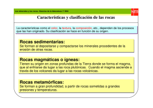 Características y clasificación de las rocas Rocas sedimentarias