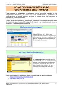 Hojas caracteristicas de componentes electrónicos