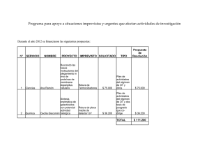 Programa para apoyo a situaciones imprevistas y