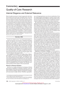 Quality-of-Care Research - Johns Hopkins Bloomberg School of