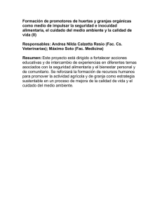 Formación de promotores de huertas y granjas orgánicas como