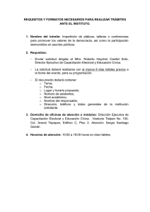 REQUISITOS Y FORMATOS NECESARIOS PARA REALIZAR
