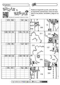 Puzzle de Sumas y Restas: Ejercicio Matemático Primaria