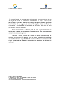 El Consejo Escolar de Canarias, ante el lamentable hecho ocurrido